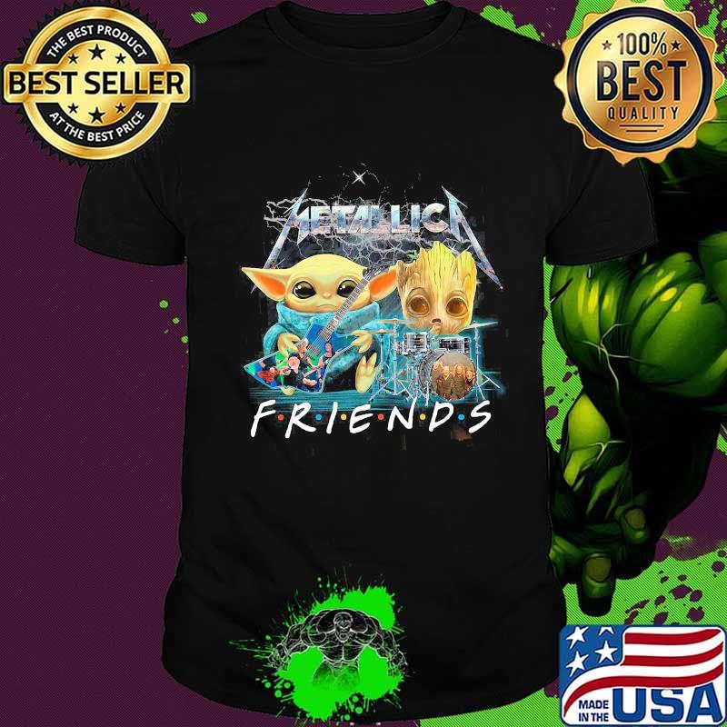 Baby yoda and baby groot metallica friends shirt