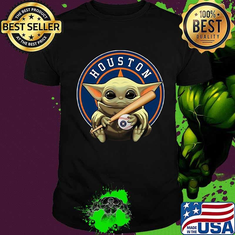 Baby yoda hug houston astros baseball shirt
