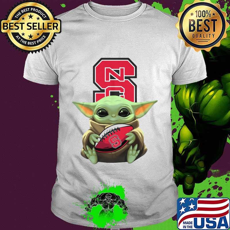 Baby yoda hug north carolina state football shirt