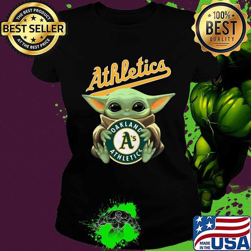 Baby yoda hug oakland athletics baseball s Ladies tee Baby yoda hug oakland athletics baseball s Ladies tee