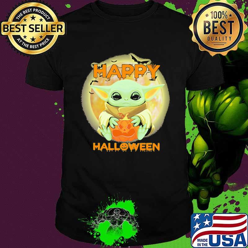 Baby yoda hug pumpkin happy halloween shirt Baby yoda hug pumpkin happy halloween shirt