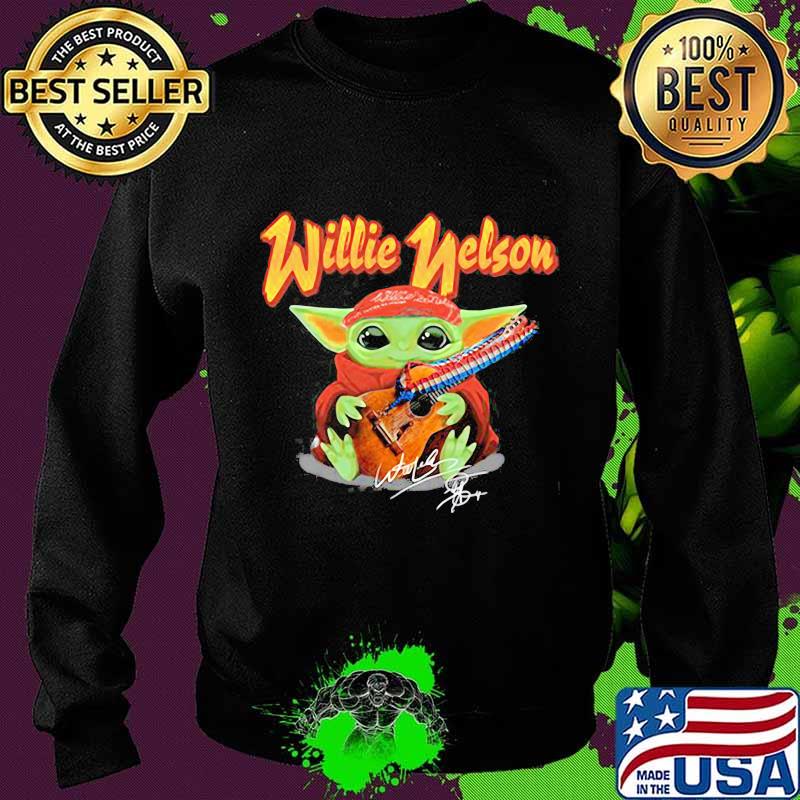 Baby Yoda hug Willie Nelson signature s Sweater Baby Yoda hug Willie Nelson signature s Sweater