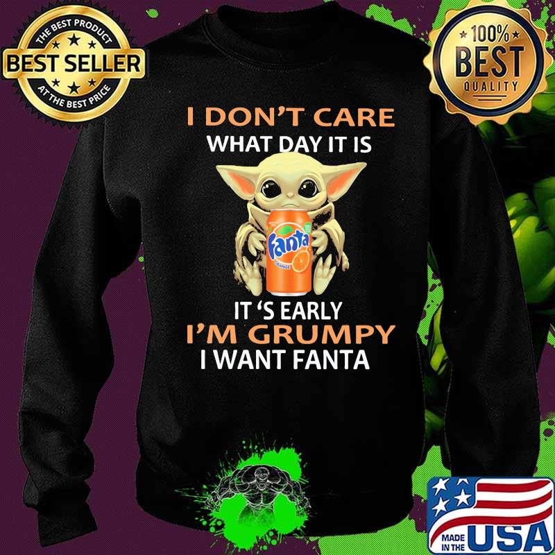 Baby yoda i don't care what day it is i'm grumpy i want fanta s Sweater Baby yoda i don't care what day it is i'm grumpy i want fanta s Sweater