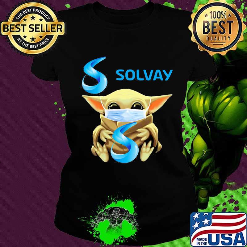 Baby yoda mask face solvay s Ladies tee Baby yoda mask face solvay s Ladies tee