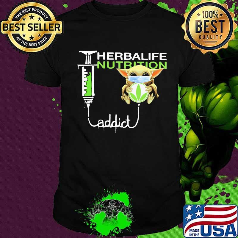 Baby yoda mask herbalife nutrition addict shirt