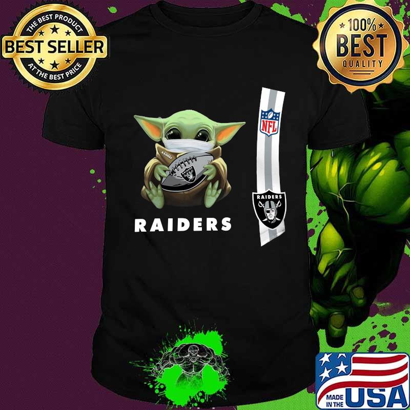 Baby yoda mask hug los angeles raiders nfl shirt