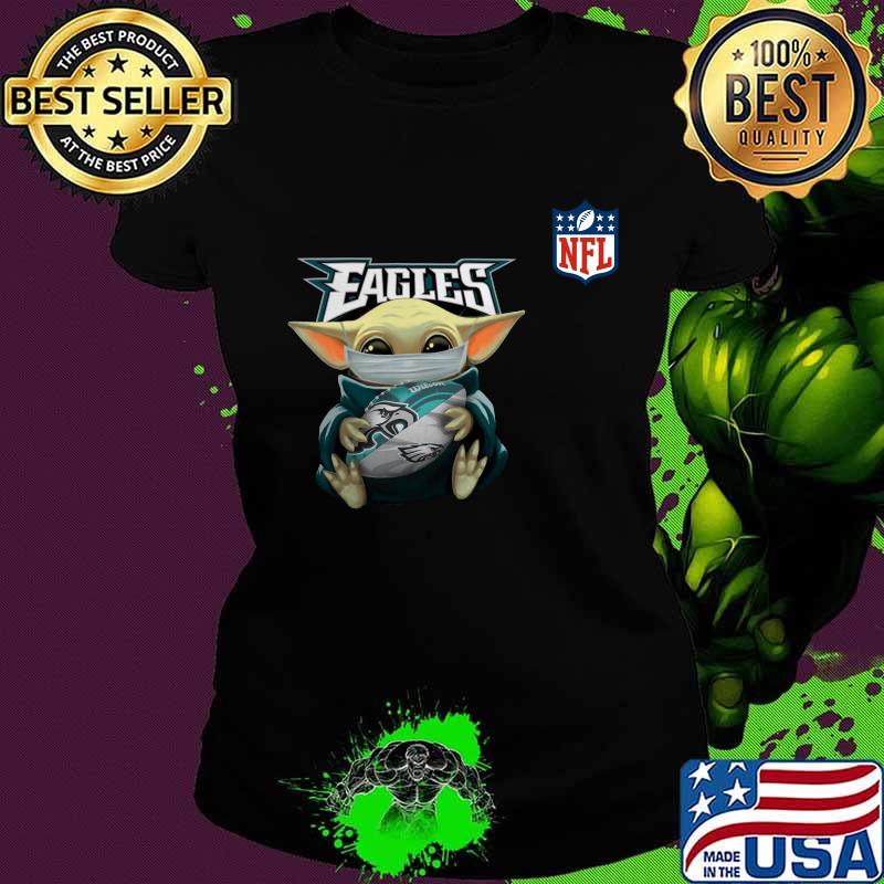 Baby yoda mask hug philadelphia eagles nfl s Ladies tee Baby yoda mask hug philadelphia eagles nfl s Ladies tee