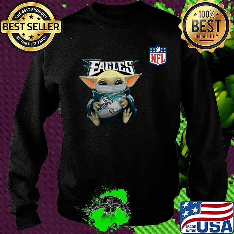 Baby yoda mask hug philadelphia eagles nfl s Sweater Baby yoda mask hug philadelphia eagles nfl s Sweater