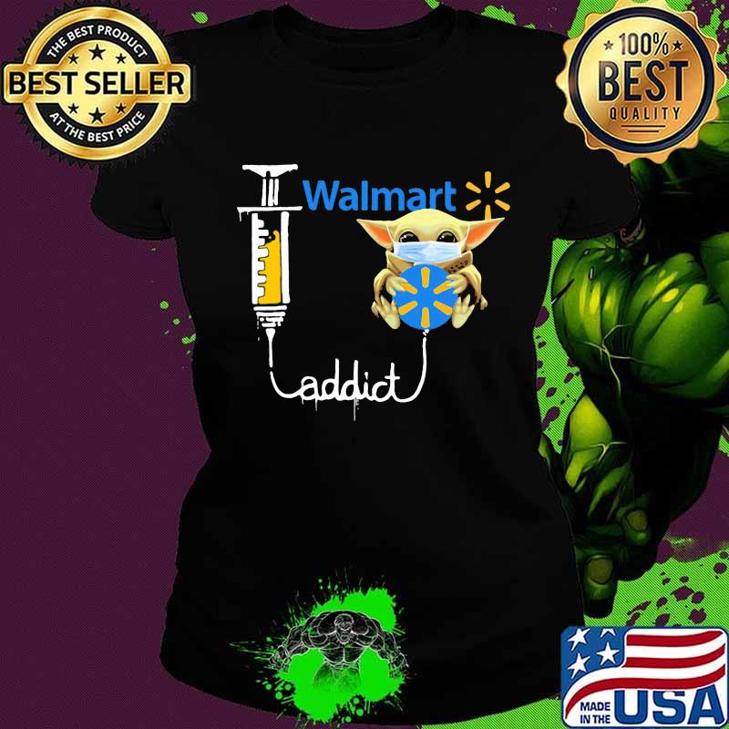Baby yoda mask walmart addict s Ladies tee Baby yoda mask walmart addict s Ladies tee