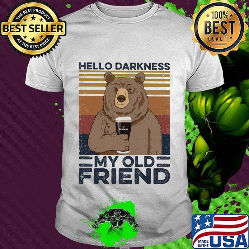 Bear hello darkness my old friend vintage retro shirt