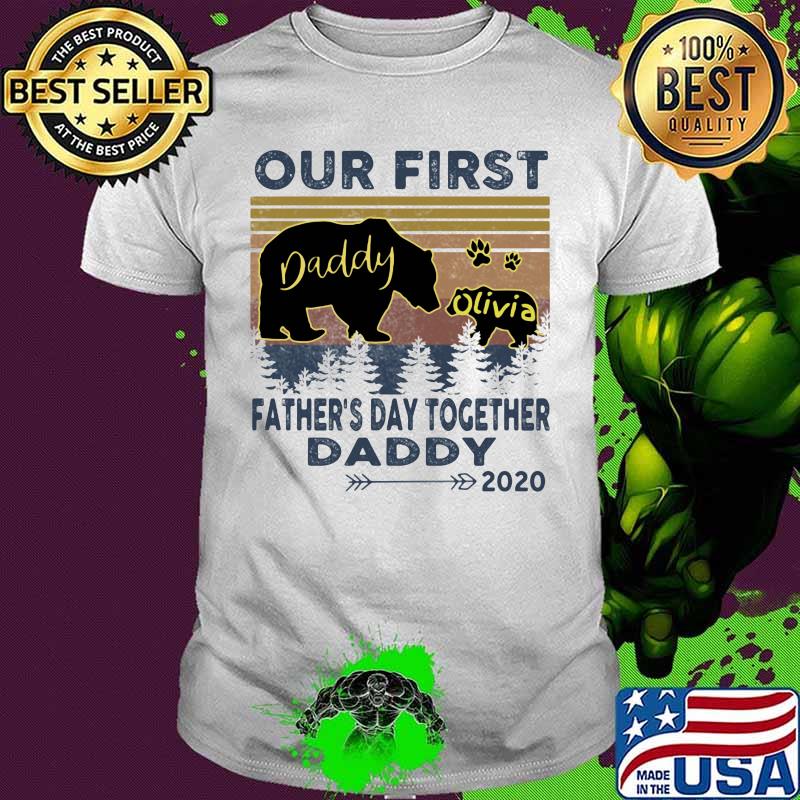 Bear our first father's day together daddy 2020 vintage retro shirt