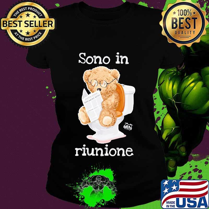 Bear reading newspaper sono in riunione s Ladies tee Bear reading newspaper sono in riunione s Ladies tee