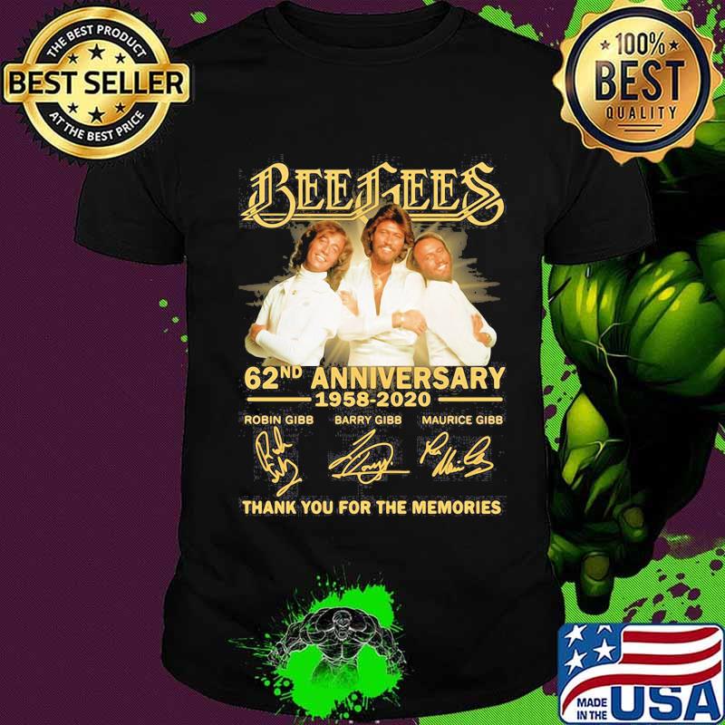 Bee gees 62nd anniversary 1958 2020 thank you for the memories signatures shirt