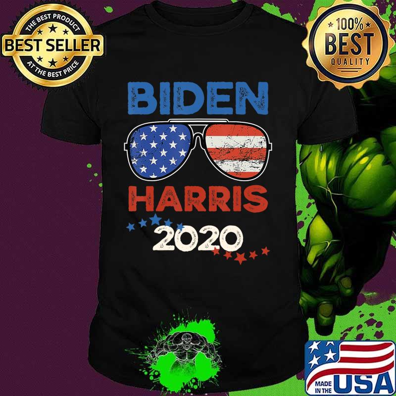 Biden Harris 2020 American Flag Sunglasses Vintage Style T-Shirt