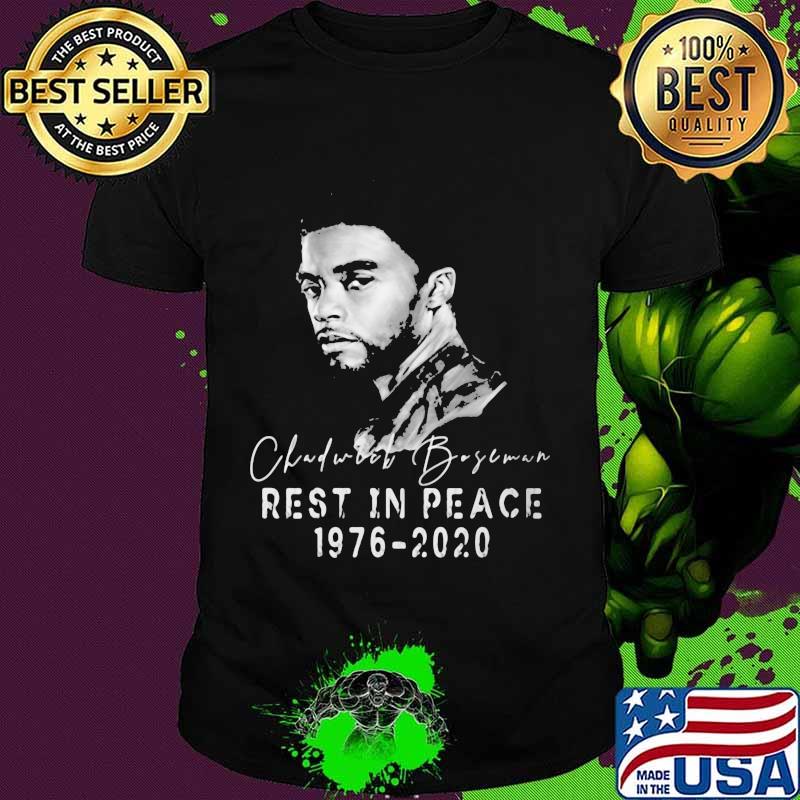 Black panther chadwick rest in peace 1976 2020 signature shirt