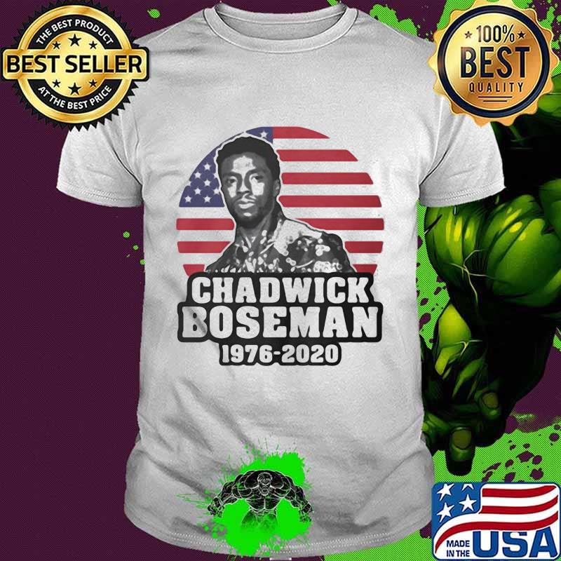Black panther rip chadwick actor 1976 2020 american flag shirt