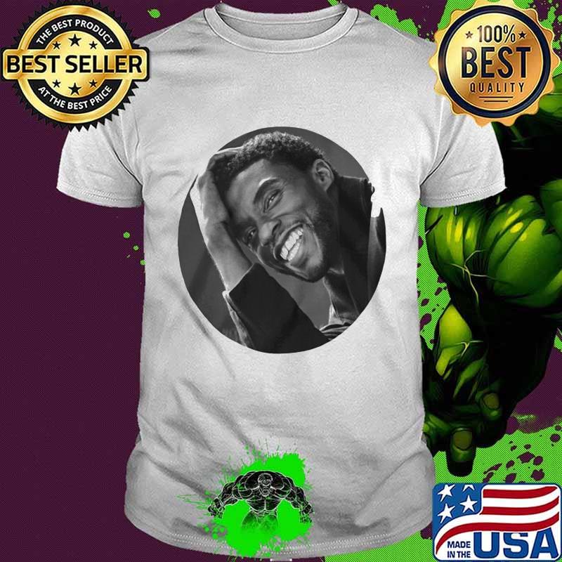 Black panther rip chadwick actor smiling shirt