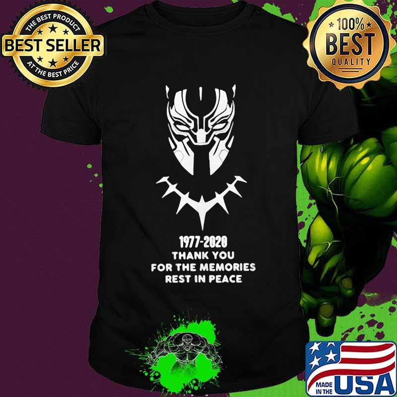 Black panther rip chadwick boseman 1977 2020 thank you for the memories rest in peace shirt