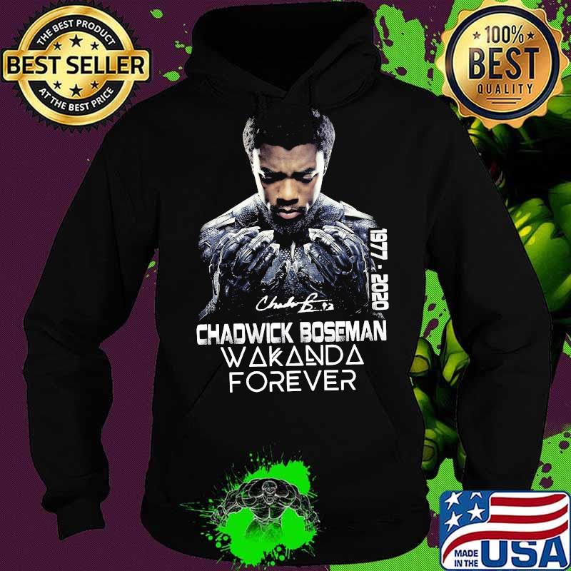 Black panther rip chadwick Boseman 1977 2020 wakanda forever signature s Hoodie Black panther rip chadwick Boseman 1977 2020 wakanda forever signature s Hoodie