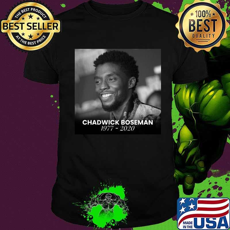 Black panther rip chadwick boseman 1977 2020 white and black picture shirt