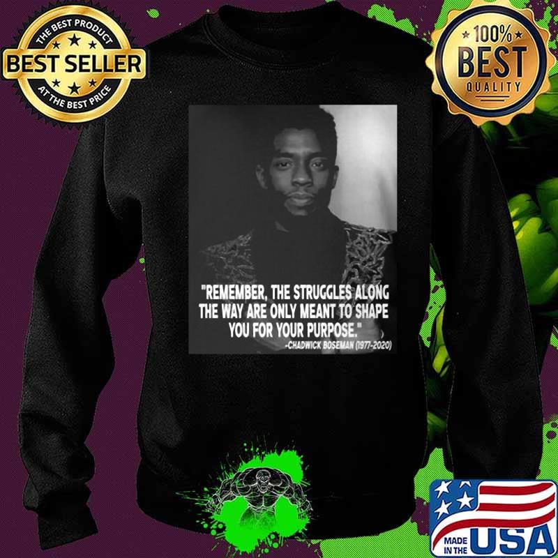 Black panther rip chadwick remember the struggles along the way are only meant to shape you for your purpose 1976 2020 s Sweater Black panther rip chadwick remember the struggles along the way are only meant to shape you for your purpose 1976 2020 s Sweater