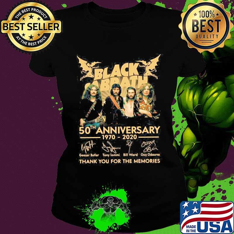 Black sabbath 50th anniversary 1970 2020 thank you for the memories signatures s Ladies tee Black sabbath 50th anniversary 1970 2020 thank you for the memories signatures s Ladies tee