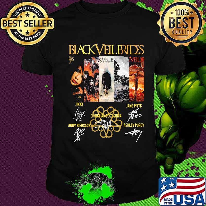 Black veil brides band members signatures shirt