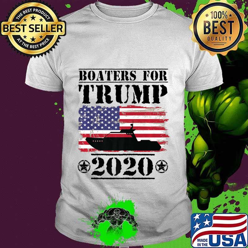 Boaters For Trump 2020 Vintage American Flag Election Slogan Premium T-Shirt