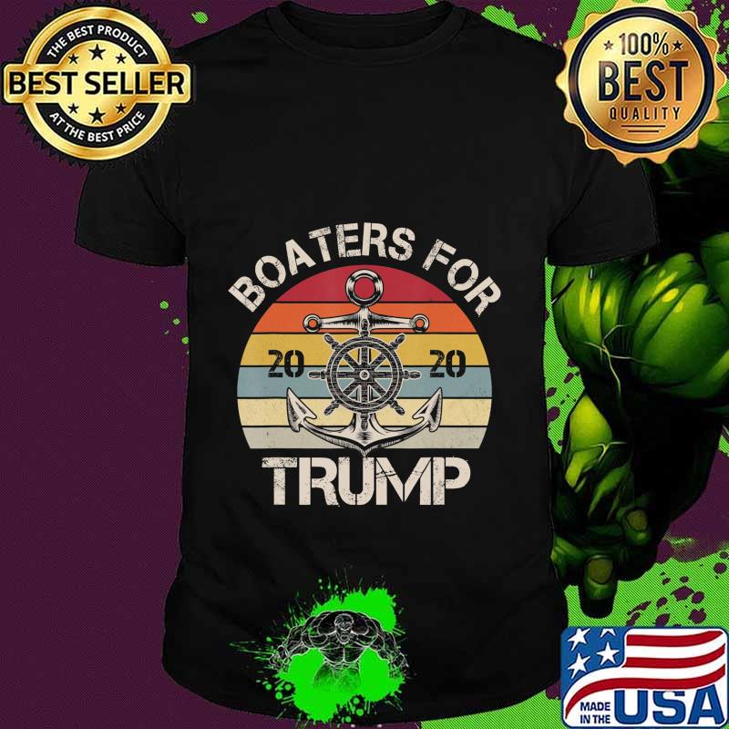 Boaters For Trump 2020 Vintage Vote Pro Trump Boat T-Shirt