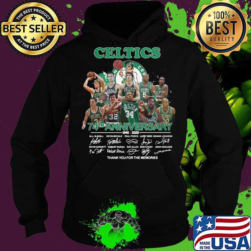 Boston celtics 74th anniversary 1946 2020 thank you for the memories signatures s Hoodie Boston celtics 74th anniversary 1946 2020 thank you for the memories signatures s Hoodie