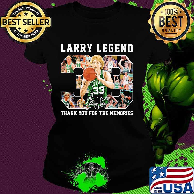 Boston celtics larry legend 33 thank you for the memories signature s Ladies tee Boston celtics larry legend 33 thank you for the memories signature s Ladies tee