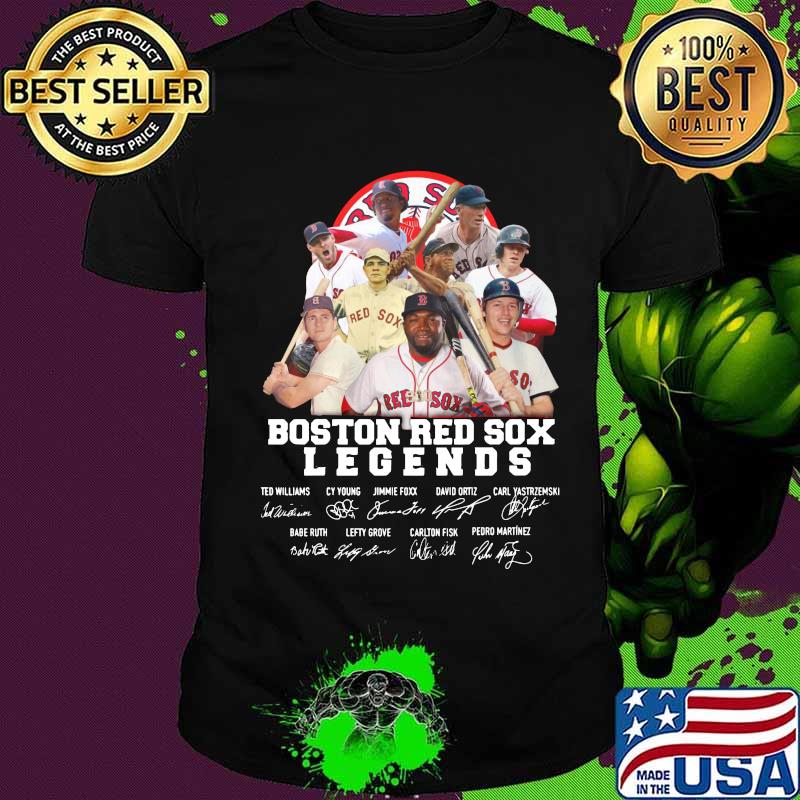 Boston red sox baseball legends players signatures shirt