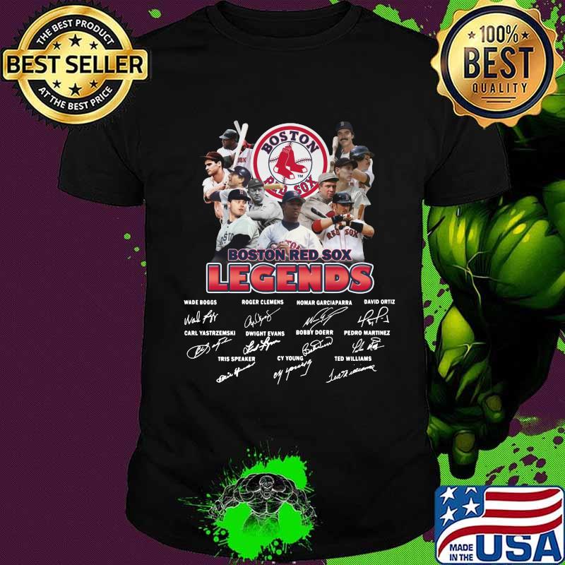 Boston red sox legends baseball signatures shirt