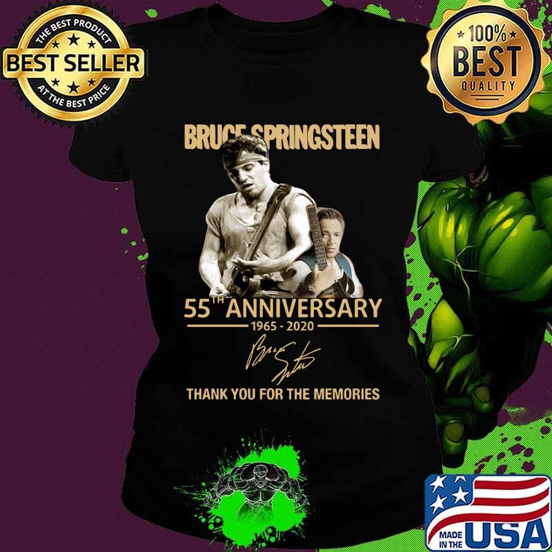 Bruce springsteen 55th anniversary 1965 2020 thank you for the memories signature s Ladies tee Bruce springsteen 55th anniversary 1965 2020 thank you for the memories signature s Ladies tee