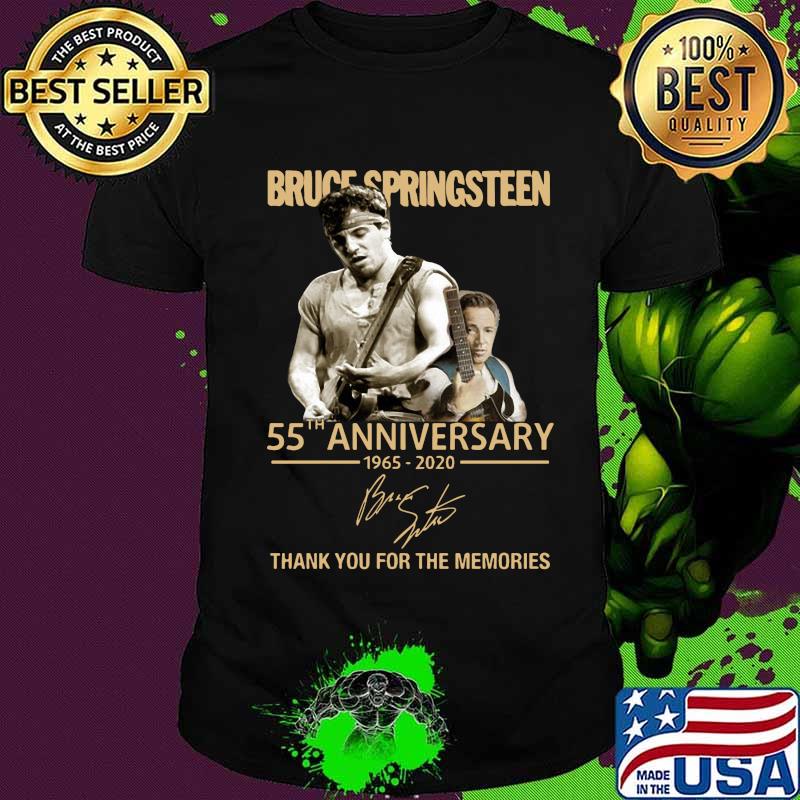 Bruce springsteen 55th anniversary 1965 2020 thank you for the memories signature shirt Bruce springsteen 55th anniversary 1965 2020 thank you for the memories signature shirt