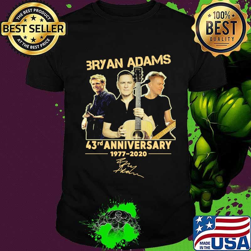 Bryan adams band 43rd anniversary 1977 2020 signature shirt