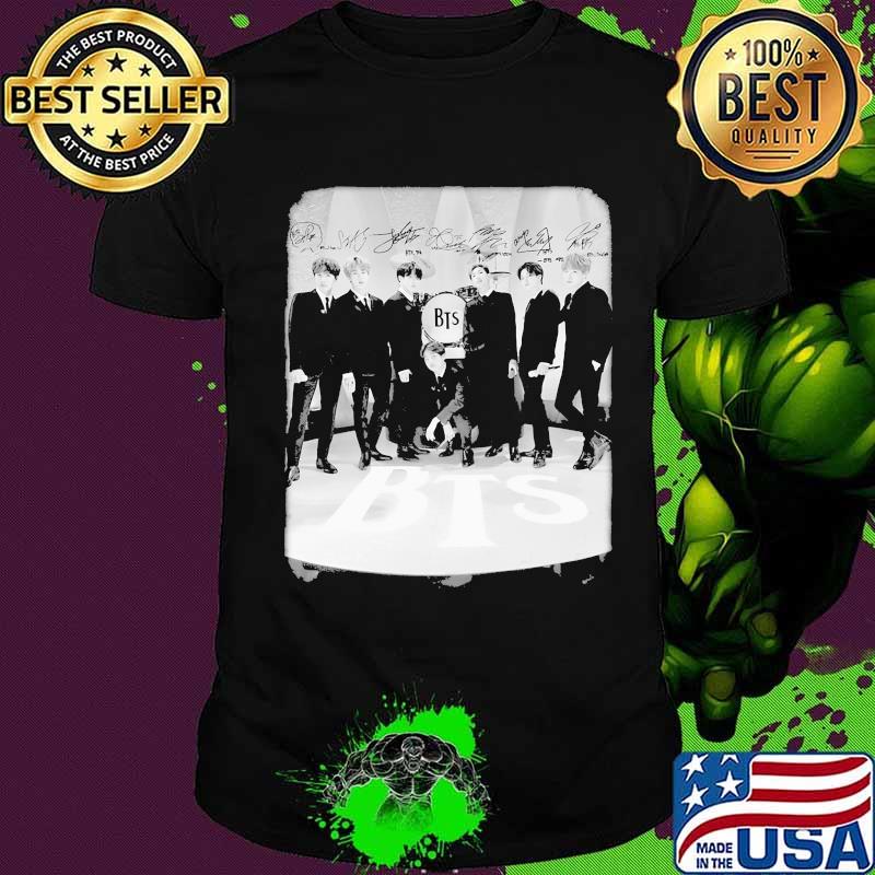 Bts band members signatures shirt