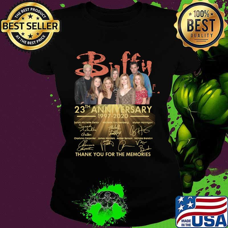 Buffy 23th anniversary 1997 2020 thank you for the memories signatures s Ladies tee Buffy 23th anniversary 1997 2020 thank you for the memories signatures s Ladies tee