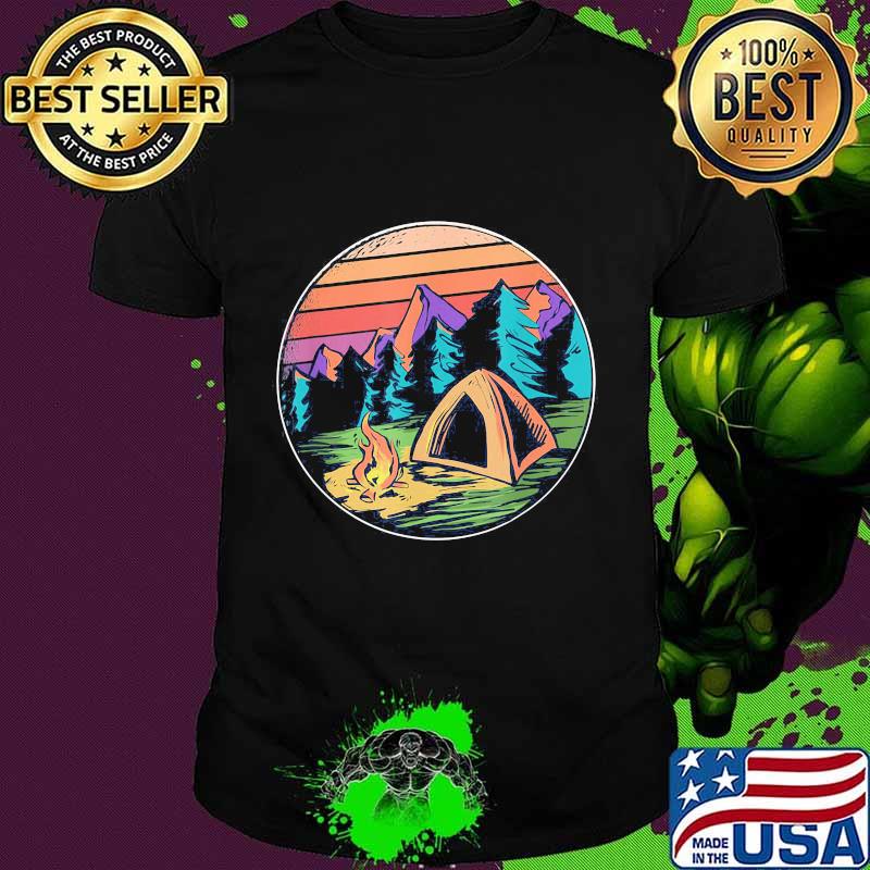 Camping mountain vintage retro shirt