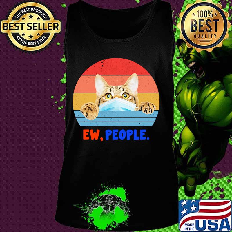 Cat face mask Ew people vintage retro s Tank top Cat face mask Ew people vintage retro s Tank top