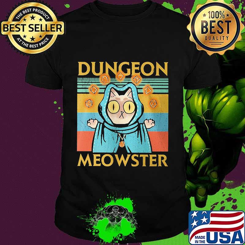 Cat witch dungeon meowster vintage retro shirt