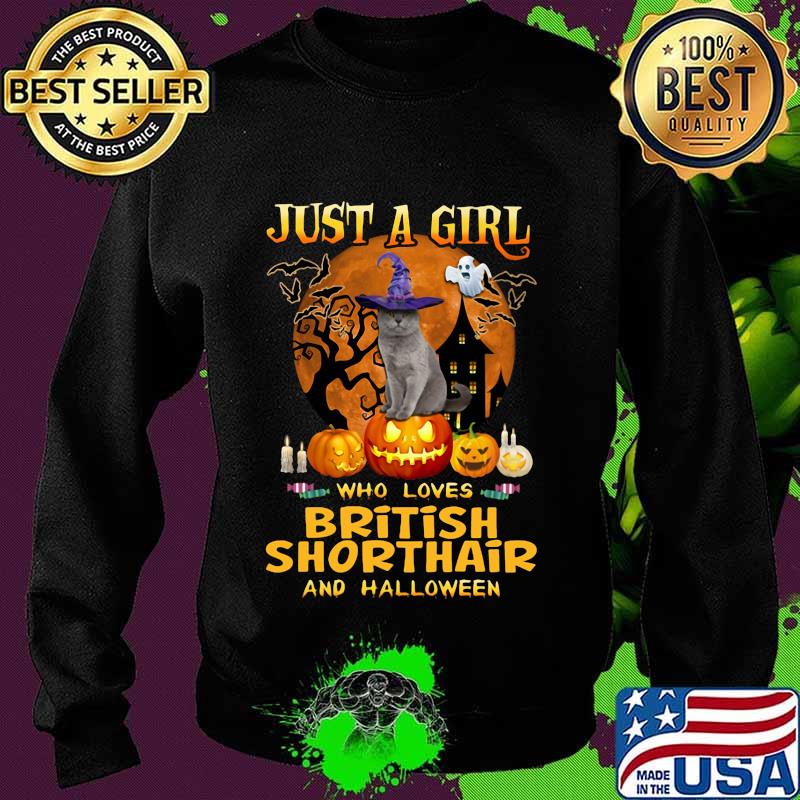 Cat witch just a girl who loves british shorthair and halloween s Sweater Cat witch just a girl who loves british shorthair and halloween s Sweater