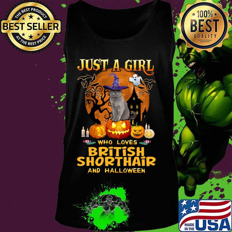 Cat witch just a girl who loves british shorthair and halloween s Tank top Cat witch just a girl who loves british shorthair and halloween s Tank top