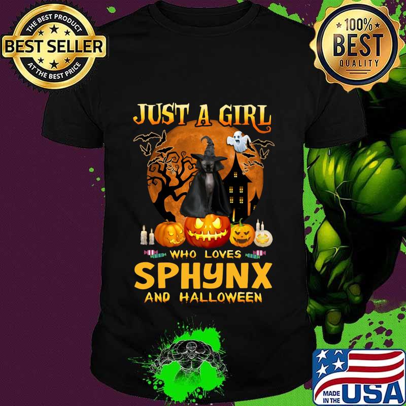 Cat witch just a girl who loves sphynx and halloween shirt