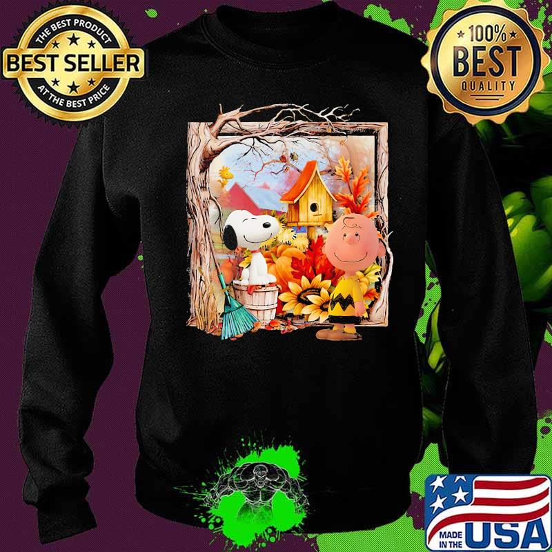 Charlie brown and snoopy fall maple leaves sunflowers s Sweater Charlie brown and snoopy fall maple leaves sunflowers s Sweater