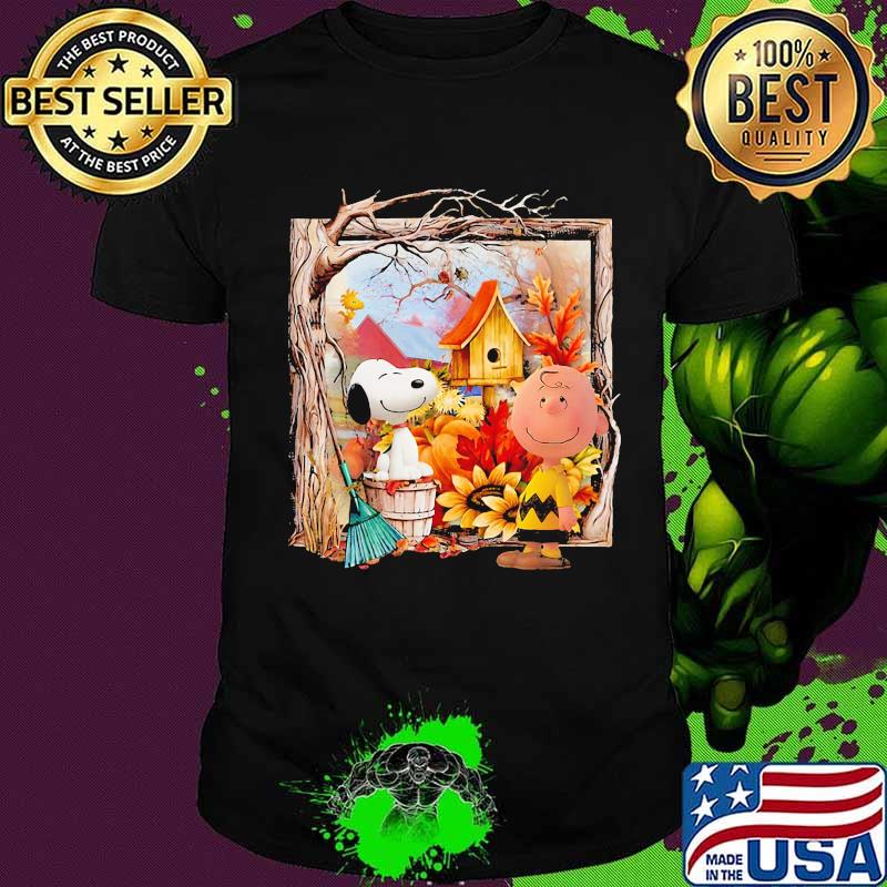 Charlie brown and snoopy fall maple leaves sunflowers shirt Charlie brown and snoopy fall maple leaves sunflowers shirt