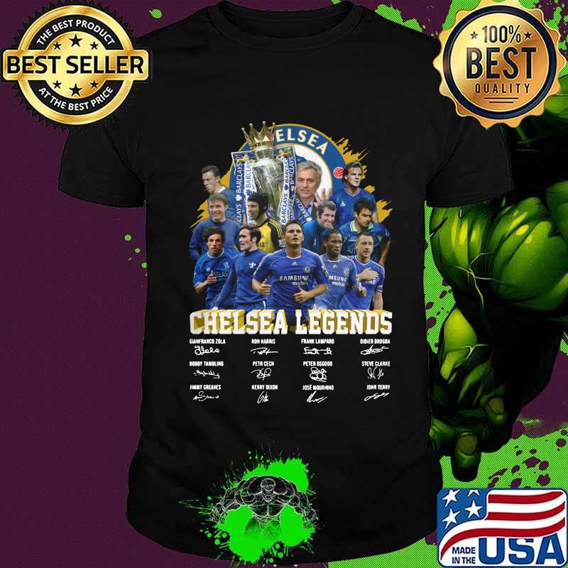 Chelsea legends players signatures shirt