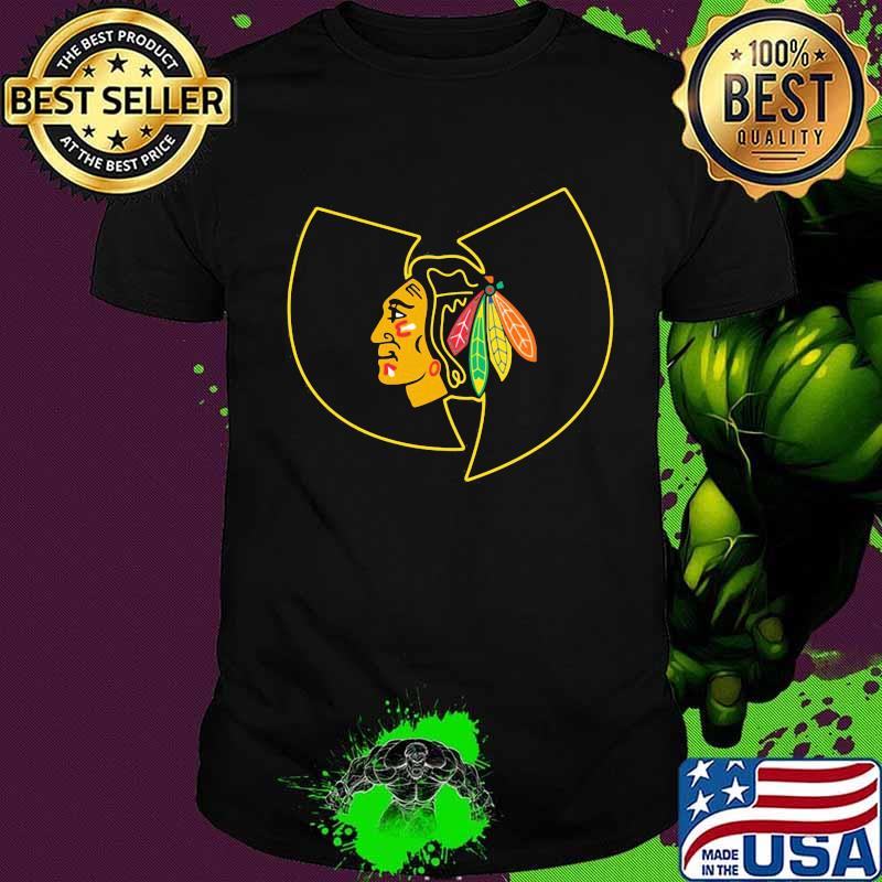Chicago blackhawks hockey wu tang logo shirt