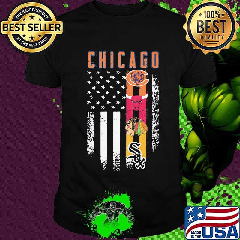 Chicago logo american flag independence day shirt