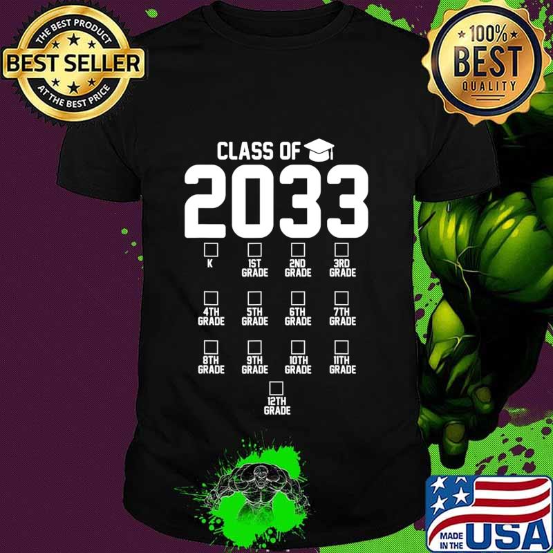 Class of 2033 Grow With Me, With Space For Checkmarks T-Shirt